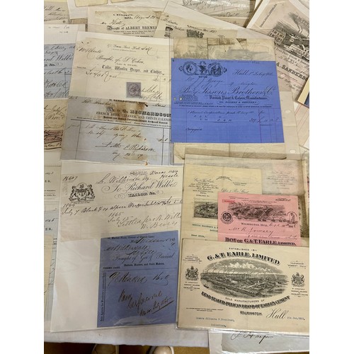 746 - Local interest: A large quantity of Hull Bill Heads dating from 1840 to approx. 1935 to include R Wi... 