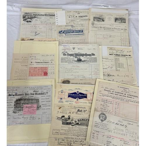 746 - Local interest: A large quantity of Hull Bill Heads dating from 1840 to approx. 1935 to include R Wi... 