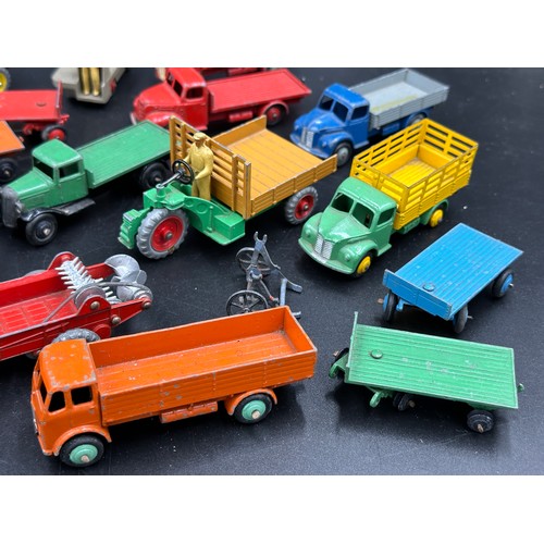 856 - A quantity of Dinky Farm Machinery & Trucks toys to include 902 Foden Flat Truck with box, 27G Motoc... 