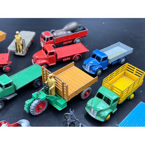 856 - A quantity of Dinky Farm Machinery & Trucks toys to include 902 Foden Flat Truck with box, 27G Motoc... 