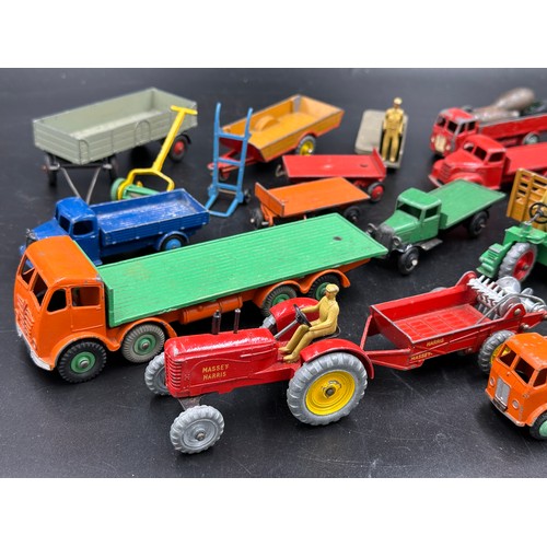 856 - A quantity of Dinky Farm Machinery & Trucks toys to include 902 Foden Flat Truck with box, 27G Motoc... 