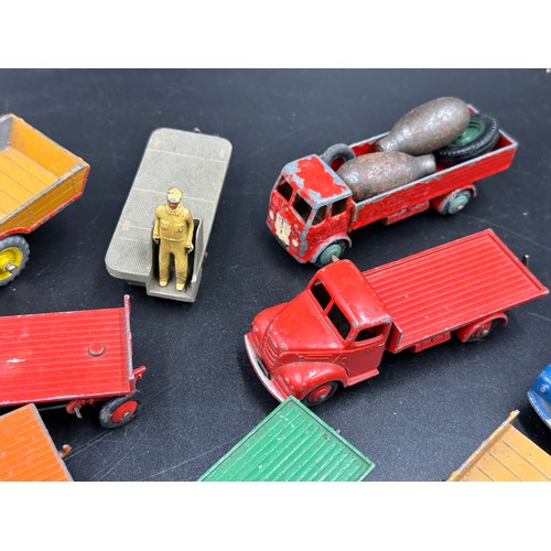 856 - A quantity of Dinky Farm Machinery & Trucks toys to include 902 Foden Flat Truck with box, 27G Motoc... 