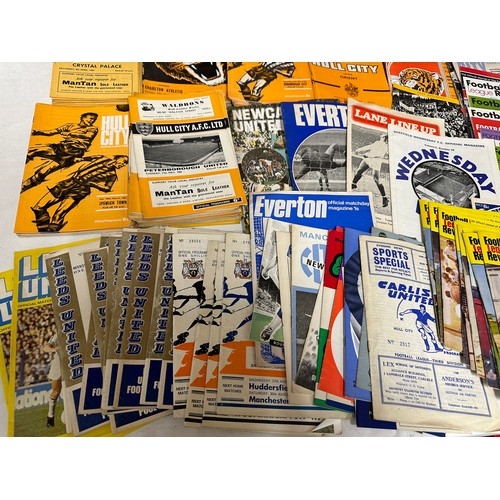 745 - A quantity of 1960/70/80's football programmes to include Hull City and Leeds United etc. Together w... 