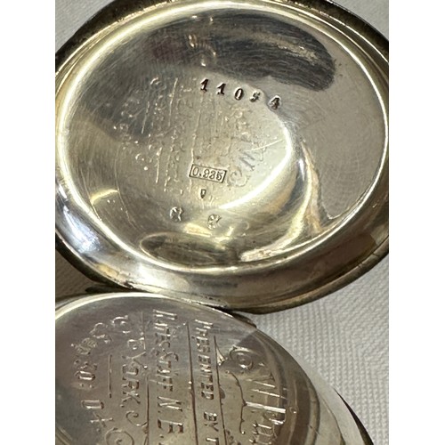 562 - A silver half Hunter pocket watch engraved C.W.Park presented by the Rates Staff N.E.RLY York Sep 30... 