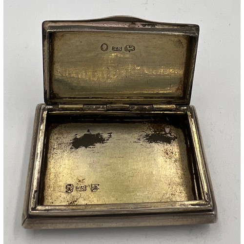 734 - A Georgian silver snuff box, Birmingham 1837. Maker T.S. Weight 47gm. Size 5.5cm x 3.5cm.