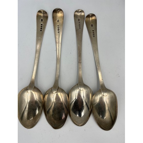 735 - Four Georgian silver tablespoons. London 1811, maker George Wintle. Total weight 318gm.