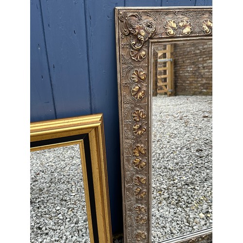 1020 - Two contemporary bevelled wall mirrors. Gilt mirror 89 x 65cm, bronze mirror 96 x 70.5cm