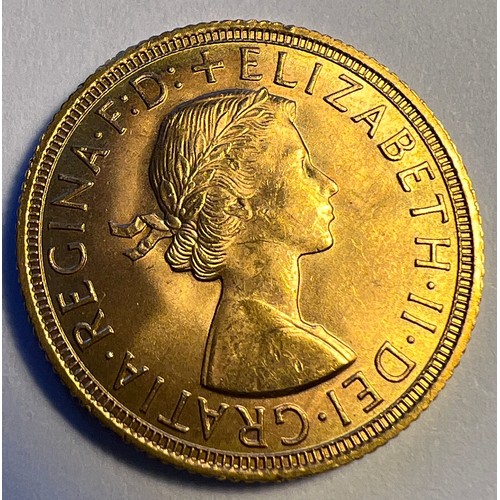 597 - An Elizabeth II, 1952-2022 sovereign, 1958. 8gm.