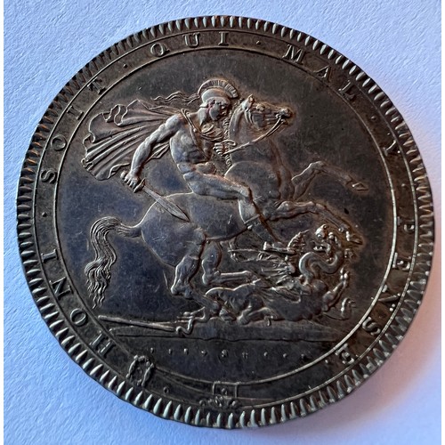 601 - A George III, 1760-1820 Silver crown, 1818. 28.2gm.