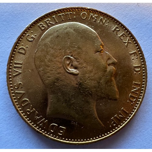 617 - An Edward VII, 1901-1910 sovereign, 1907. 8gm.