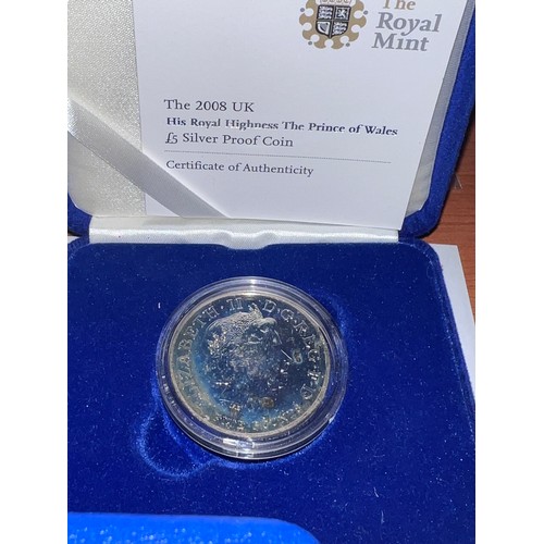 618 - Coins to include a 2021 50th Anniversary of Decimal Day 50p silver proof, 3 x 5 pound coins Silver J... 