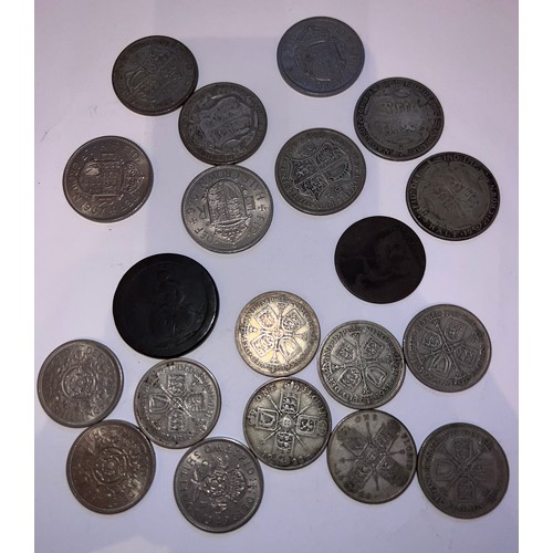 619 - Coins to include Half Crowns, One Florins and a cartwheel etc, mostly pre 1947.