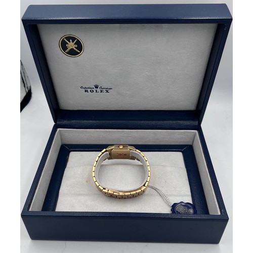 568 - Fine and rare Rolex Genéve Cellini 18k gentleman's bracelet watch, ref. 4951/8, circa 1981, serial n... 