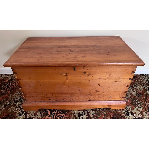 122 - An oak blanket box. 81 w x 48 d x 48cm h.