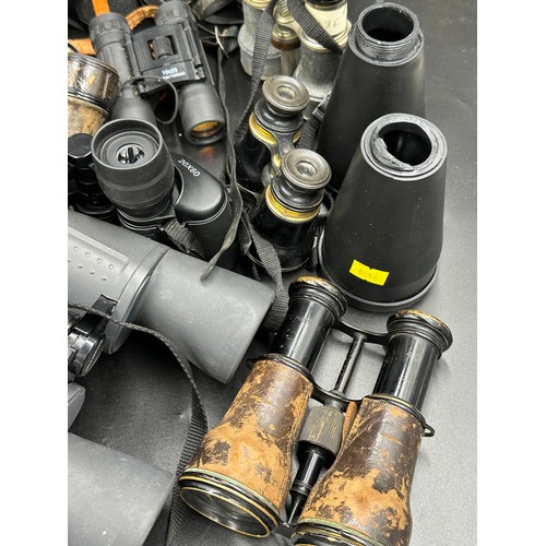 1035 - Collection of various binoculars to include Bushnell Powerview 10x50, Olympus 10x50 DPS with bag, Ze... 