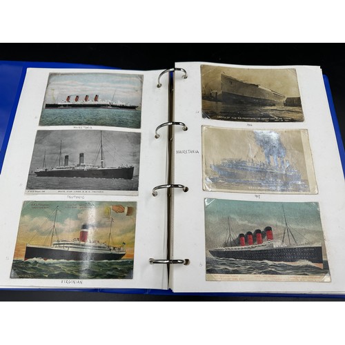 754 - Four albums of postcards mostly with a nautical theme. Two largest albums with mercantile (incudes s... 