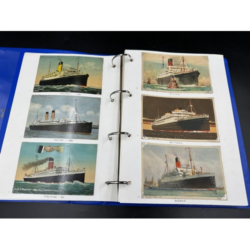 754 - Four albums of postcards mostly with a nautical theme. Two largest albums with mercantile (incudes s... 