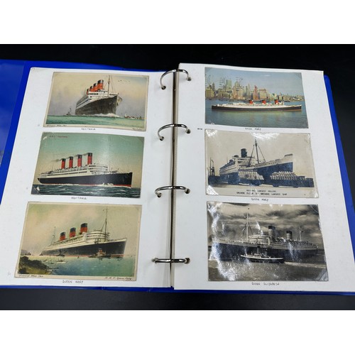 754 - Four albums of postcards mostly with a nautical theme. Two largest albums with mercantile (incudes s... 