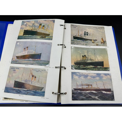 754 - Four albums of postcards mostly with a nautical theme. Two largest albums with mercantile (incudes s... 