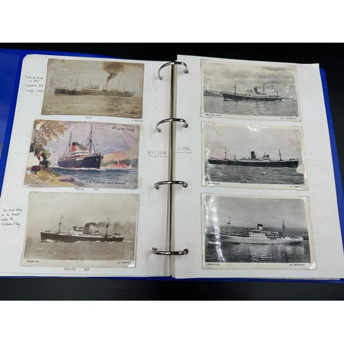 754 - Four albums of postcards mostly with a nautical theme. Two largest albums with mercantile (incudes s... 