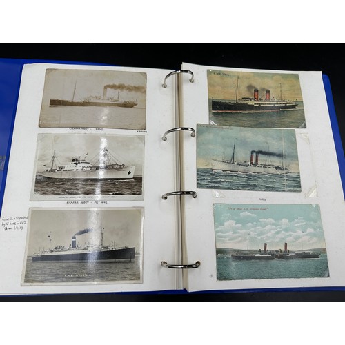 754 - Four albums of postcards mostly with a nautical theme. Two largest albums with mercantile (incudes s... 