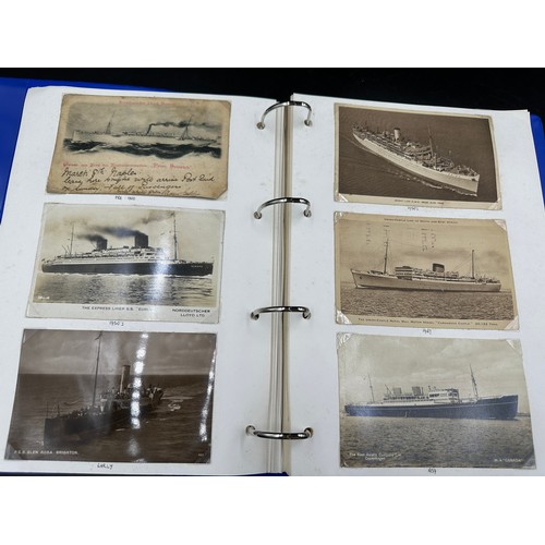 754 - Four albums of postcards mostly with a nautical theme. Two largest albums with mercantile (incudes s... 