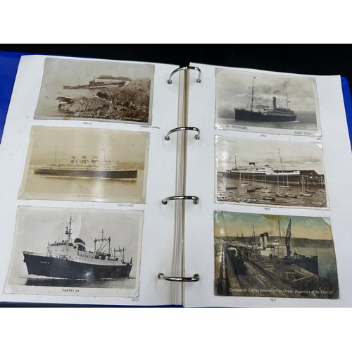 754 - Four albums of postcards mostly with a nautical theme. Two largest albums with mercantile (incudes s... 