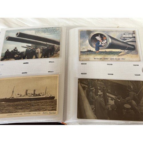 754 - Four albums of postcards mostly with a nautical theme. Two largest albums with mercantile (incudes s... 