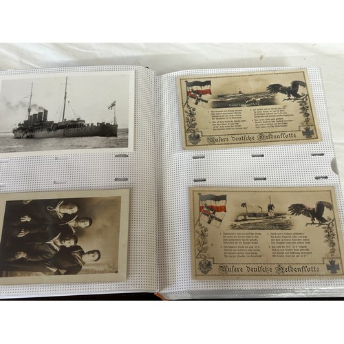 754 - Four albums of postcards mostly with a nautical theme. Two largest albums with mercantile (incudes s... 