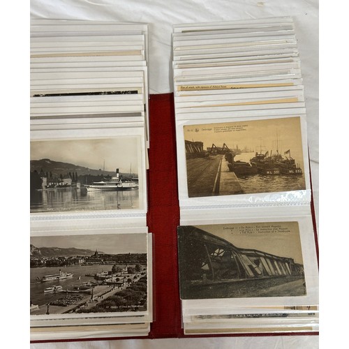 754 - Four albums of postcards mostly with a nautical theme. Two largest albums with mercantile (incudes s... 