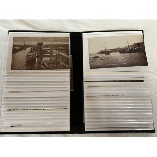 754 - Four albums of postcards mostly with a nautical theme. Two largest albums with mercantile (incudes s... 