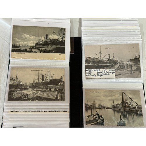 754 - Four albums of postcards mostly with a nautical theme. Two largest albums with mercantile (incudes s... 