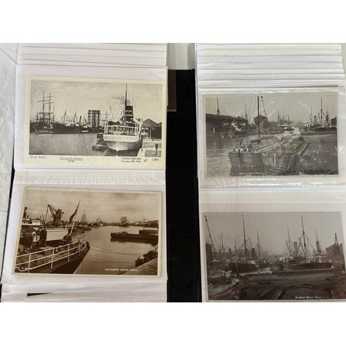 754 - Four albums of postcards mostly with a nautical theme. Two largest albums with mercantile (incudes s... 