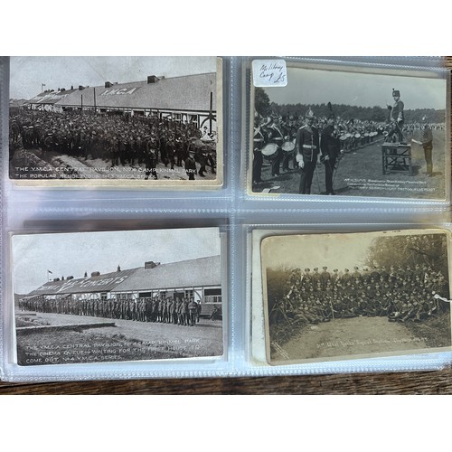 756 - A large collection of World War I & II postcards depicting soldiers, artillery tanks, camps, many bo... 