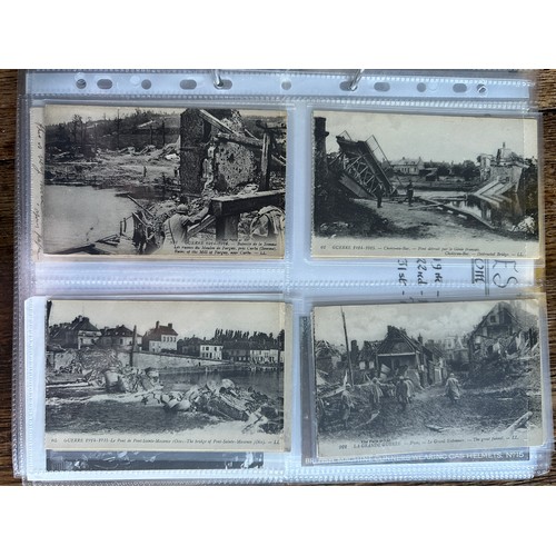 756 - A large collection of World War I & II postcards depicting soldiers, artillery tanks, camps, many bo... 