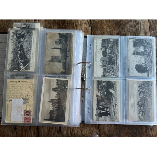 756 - A large collection of World War I & II postcards depicting soldiers, artillery tanks, camps, many bo... 