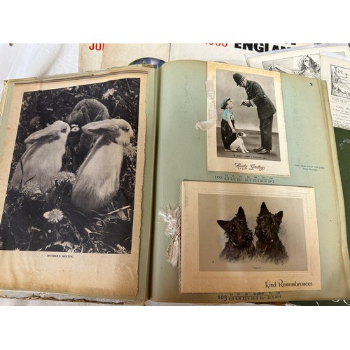 759 - A miscellany of ephemera to include scrap books largest to include greetings cards, calendars and ma... 