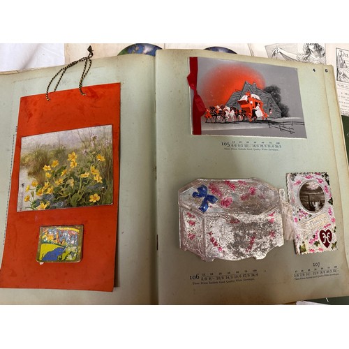 759 - A miscellany of ephemera to include scrap books largest to include greetings cards, calendars and ma... 