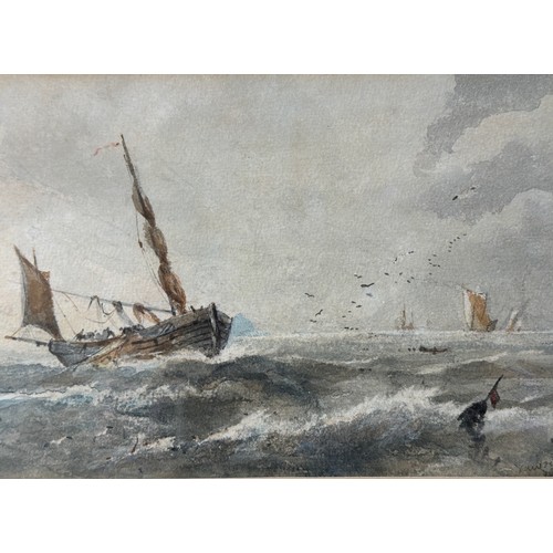 1159 - Three nautical watercolours to include: Albert Ernest Markes (1865-1901) signed lower left image 15 ... 