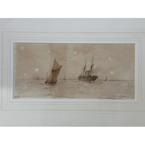 1159 - Three nautical watercolours to include: Albert Ernest Markes (1865-1901) signed lower left image 15 ... 