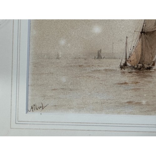 1159 - Three nautical watercolours to include: Albert Ernest Markes (1865-1901) signed lower left image 15 ... 