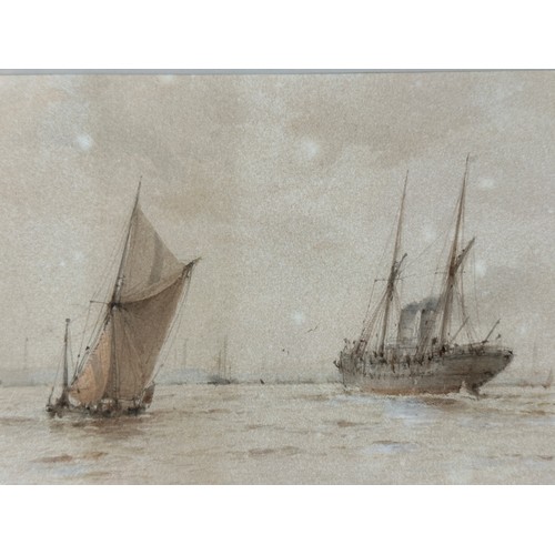 1159 - Three nautical watercolours to include: Albert Ernest Markes (1865-1901) signed lower left image 15 ... 