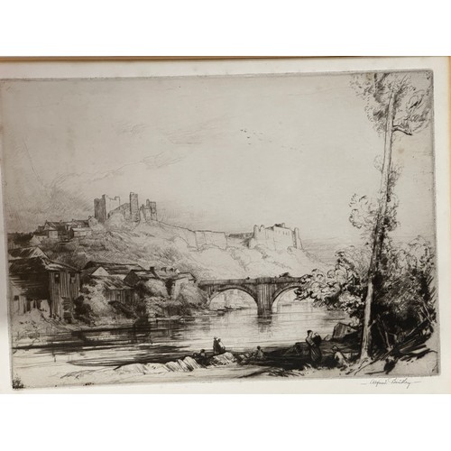 1160 - Sir James Peile KCSI (1833-1901), two grey wash landscapes 'Lincoln On the Witham' image 18 x 16.5cm... 