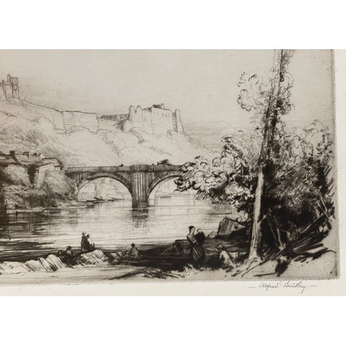 1160 - Sir James Peile KCSI (1833-1901), two grey wash landscapes 'Lincoln On the Witham' image 18 x 16.5cm... 