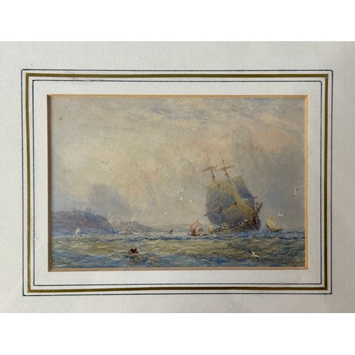 1186 - George Weatherill (1810-1890) ship in choppy waters, watercolour. No visible signature. Purchased fr... 