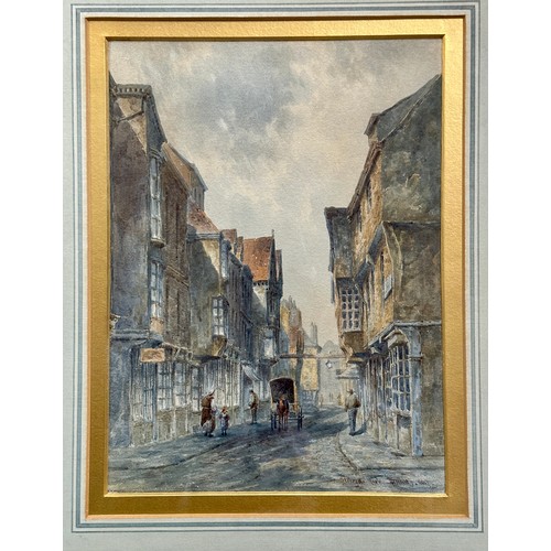 1190 - Thomas 'Tom' Dudley (British 1857-1935) A pair of watercolours 'Fossgate, York' and 'Stonegate, York... 