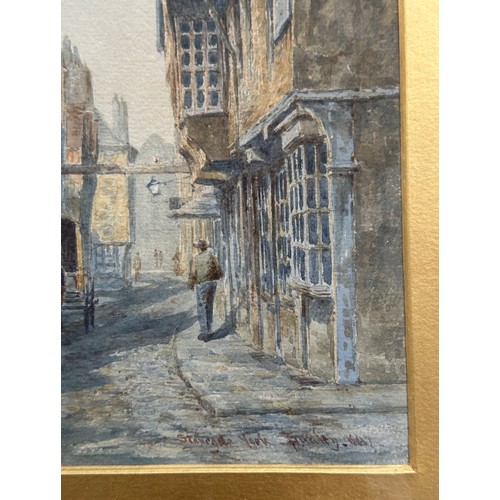 1190 - Thomas 'Tom' Dudley (British 1857-1935) A pair of watercolours 'Fossgate, York' and 'Stonegate, York... 