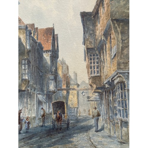 1190 - Thomas 'Tom' Dudley (British 1857-1935) A pair of watercolours 'Fossgate, York' and 'Stonegate, York... 