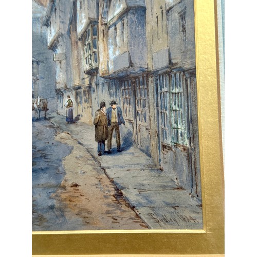 1190 - Thomas 'Tom' Dudley (British 1857-1935) A pair of watercolours 'Fossgate, York' and 'Stonegate, York... 