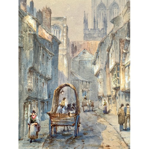 1190 - Thomas 'Tom' Dudley (British 1857-1935) A pair of watercolours 'Fossgate, York' and 'Stonegate, York... 